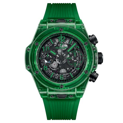 hublot saxem green rubber strap.